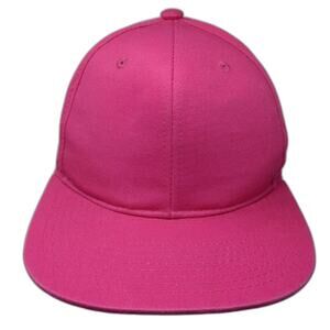 BK Pink Snapback Hat One Size Blank Plain Flat Brim Green Underbill Adjustable